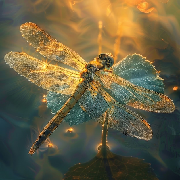 Free photo photorealistic dragonfly in nature