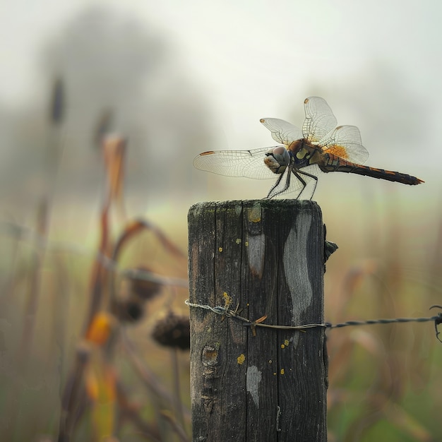 Foto gratuita libellula fotorealista in natura