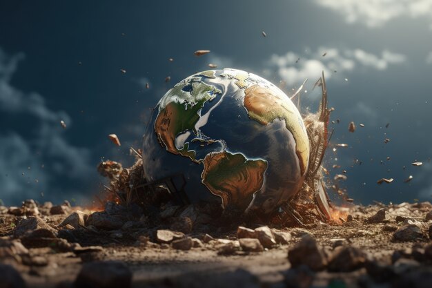 Photorealistic earth planet