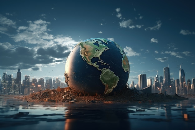 photorealistic earth planet