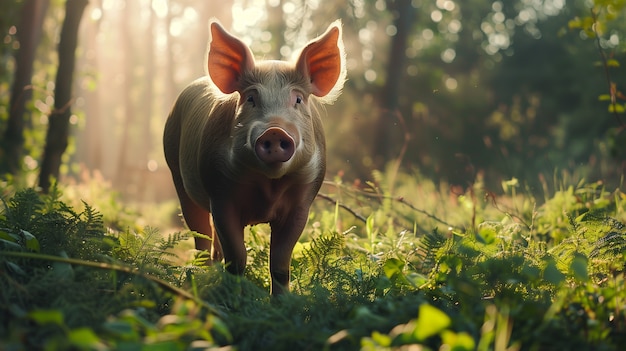 Free photo photorealistic farm life scene with pigs