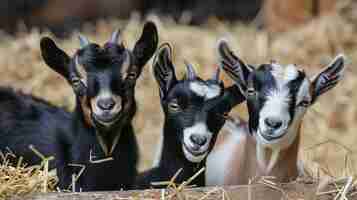 Free photo photorealistic flock of goats in nature