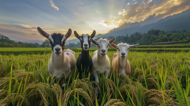 Photorealistic  goat farm