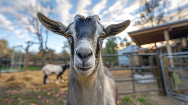 Photorealistic  goat farm