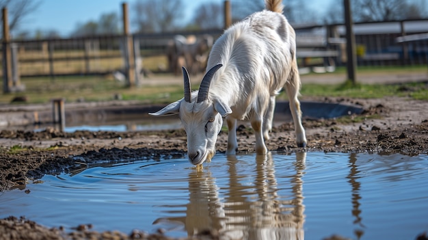 Free photo photorealistic  goat farm