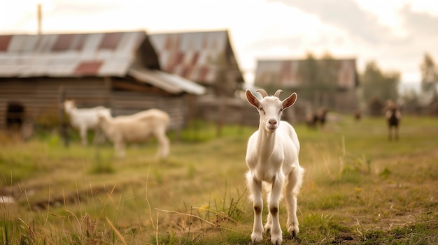 Photorealistic  goat farm