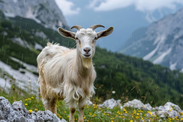 Foto gratuita capra fotorealista in natura