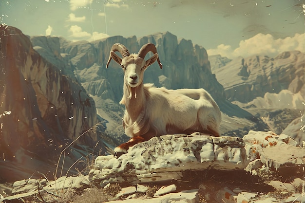 Free photo photorealistic goat in nature