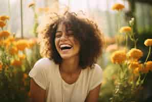 Free photo photorealistic happiness scene  with happy woman