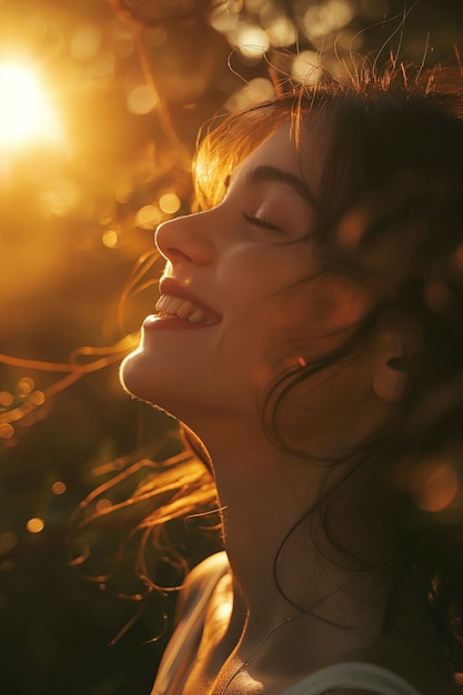 Free photo photorealistic happiness scene  with happy woman