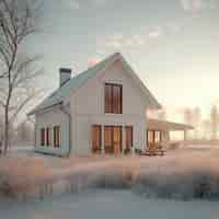 Free photo photorealistic house with wooden architecture and timber structure