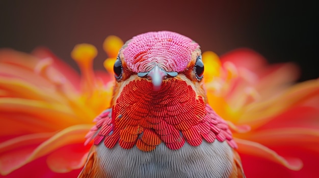 Foto gratuita colibrì fotorealistico all'aperto in natura