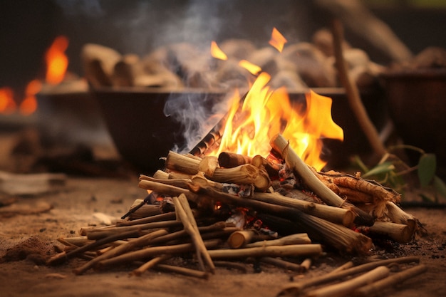 Photorealistic lohri festival celebration with campfire