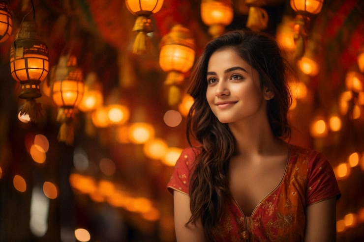 Free Photo photorealistic lohri festival with woman celebrating