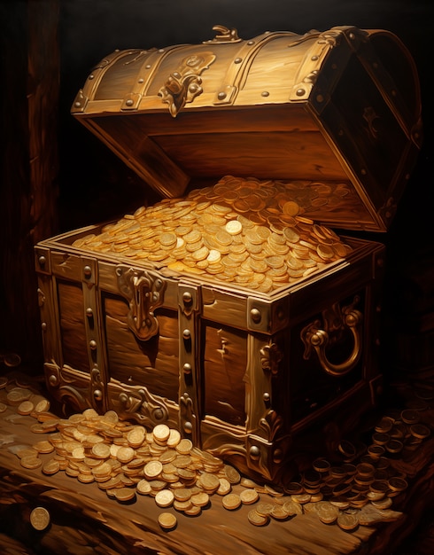 Photorealistic money with chest
