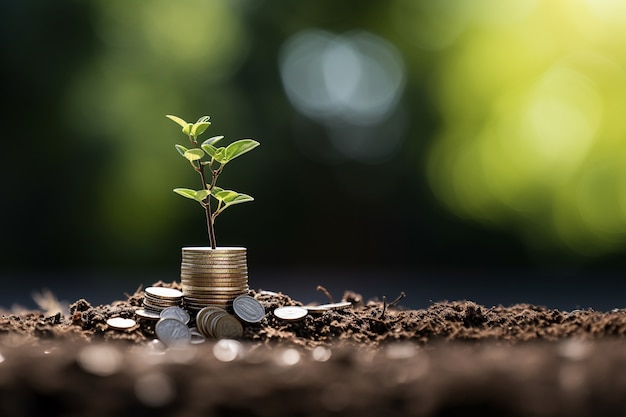 Photorealistic money with plant