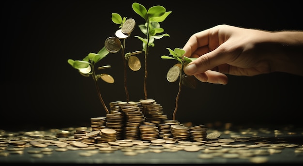 Free photo photorealistic money with plant