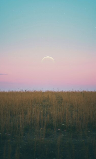 Photorealistic moon with abstract landscape