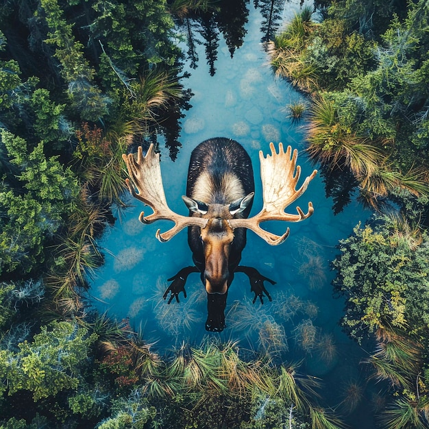 Бесплатное фото Фотореалистичный лос в дикой природе