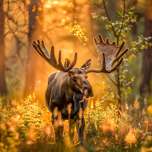 Foto gratuita alce fotorealistico in natura