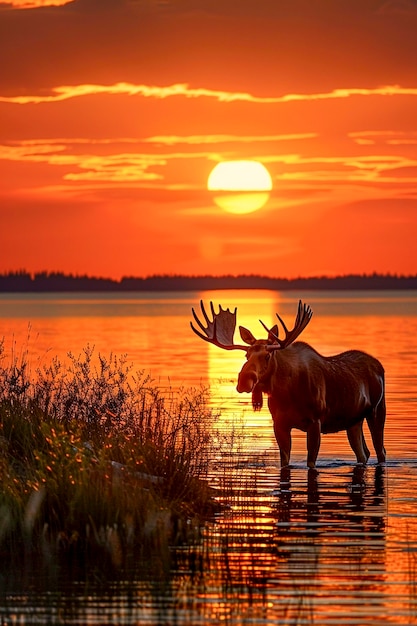 Foto gratuita alce fotorealistico in natura