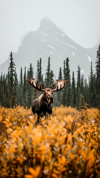 Free photo photorealistic moose in the wild