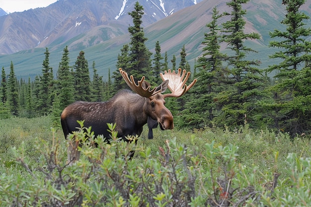 Free photo photorealistic moose in the wild