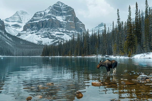 Free photo photorealistic moose in the wild