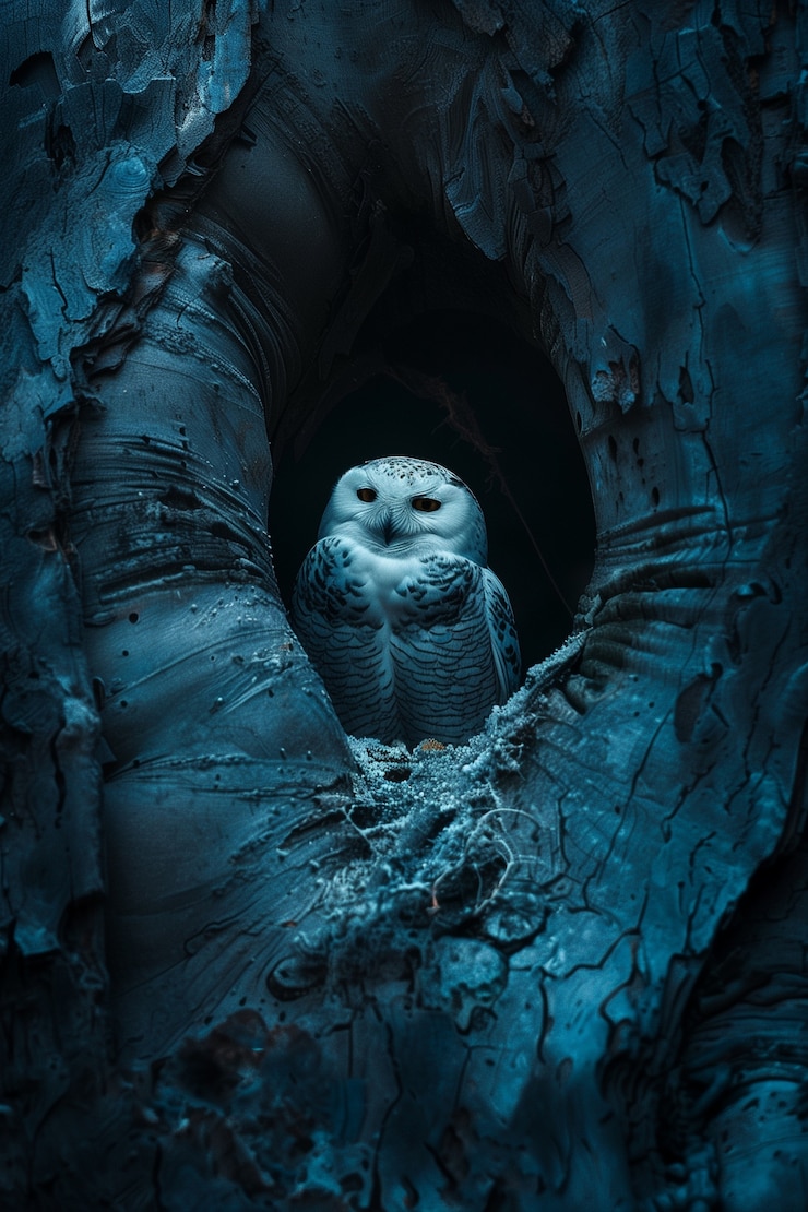 Free Photo photorealistic owl during the night time