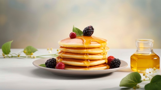 Free photo photorealistic pancakes  with berries