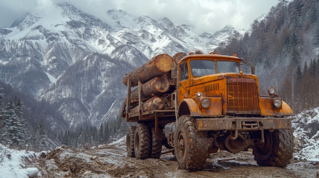 Foto gratuita perspettiva fotorealista dei tronchi di legno nell'industria del legno