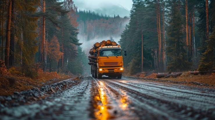 Free Photo photorealistic perspective of wood logs in the timber industry