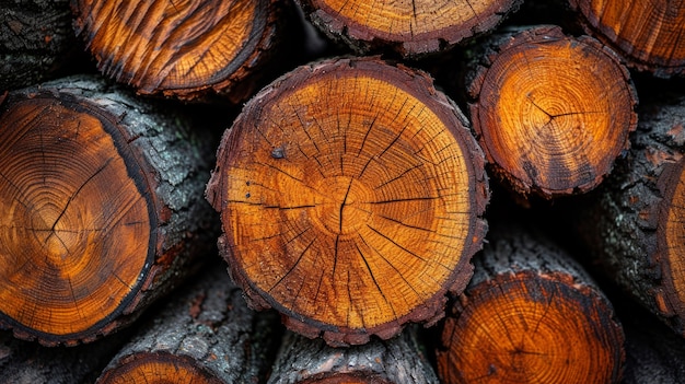 Photorealistic perspective of wood logs