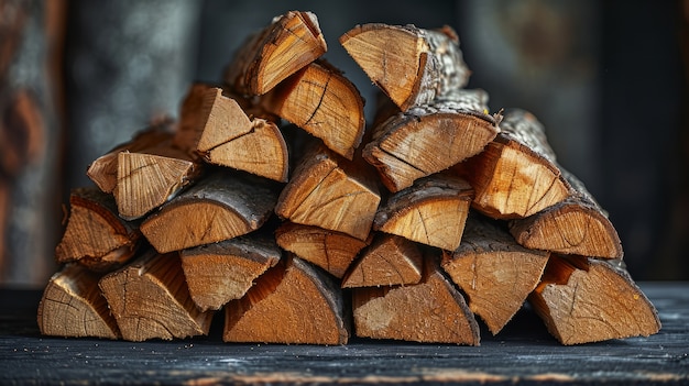 Photorealistic perspective of wood logs