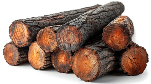 Photorealistic perspective of wood logs