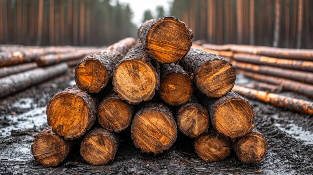 Free photo photorealistic perspective of wood logs