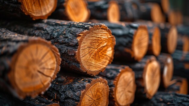 Photorealistic perspective of wood logs