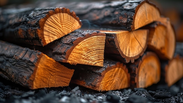 Free photo photorealistic perspective of wood logs