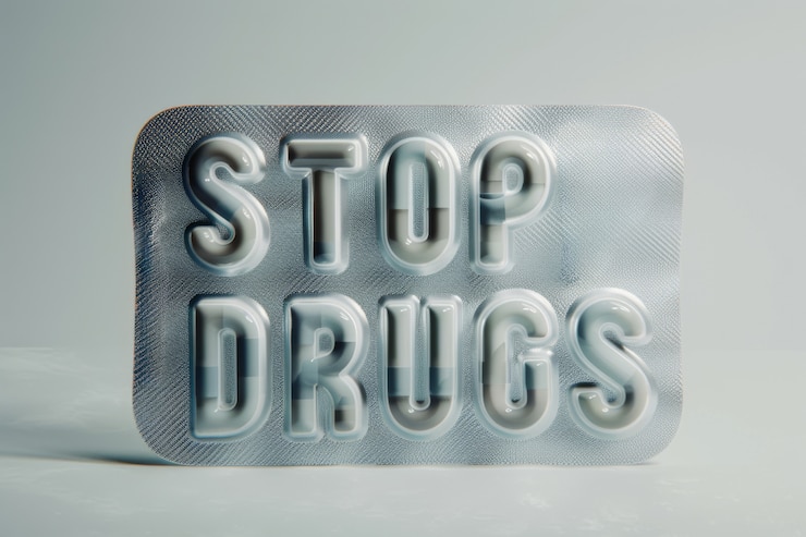 Free Photo photorealistic pills and tablets in different colors with the text stop drugs
