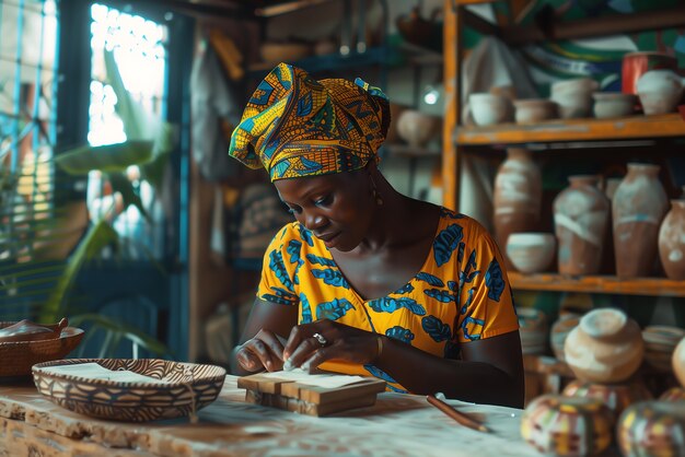 Photorealistic portrait of african woman
