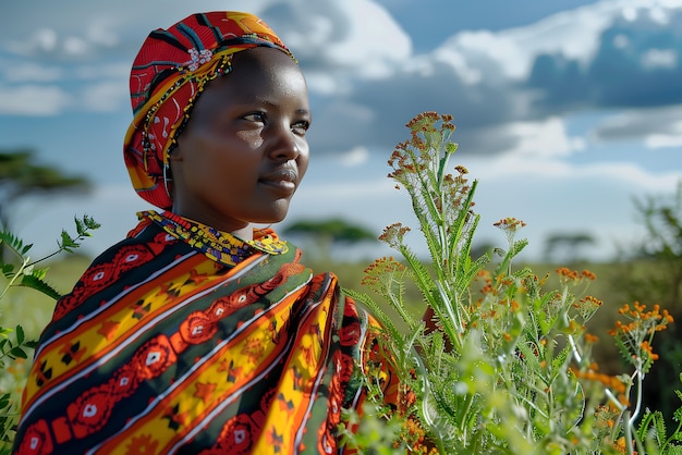 Foto gratuita ritratto fotorealistico di una donna africana