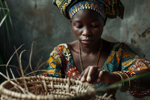 Foto gratuita ritratto fotorealistico di una donna africana