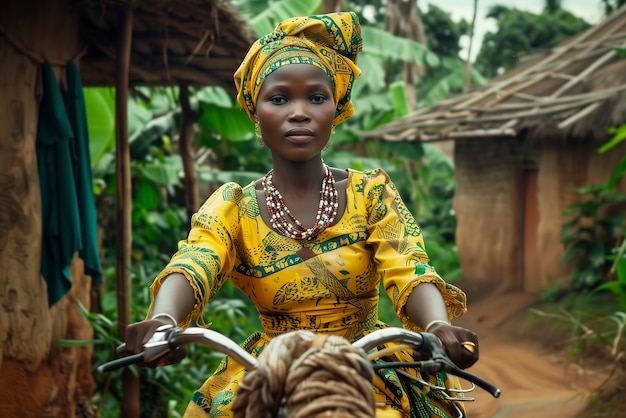 Foto gratuita ritratto fotorealistico di una donna africana