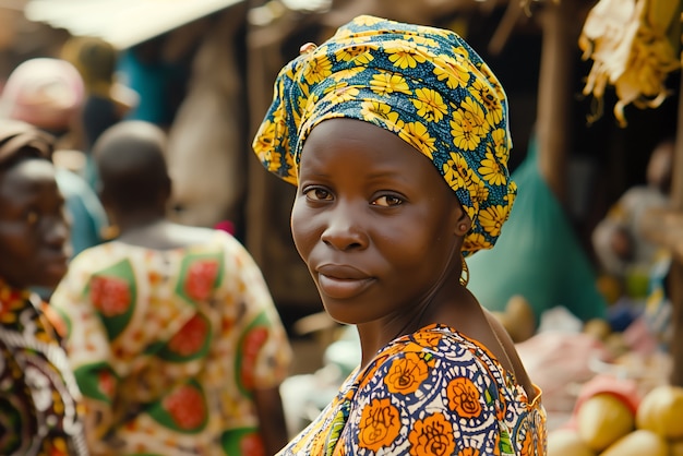 Foto gratuita ritratto fotorealistico di una donna africana