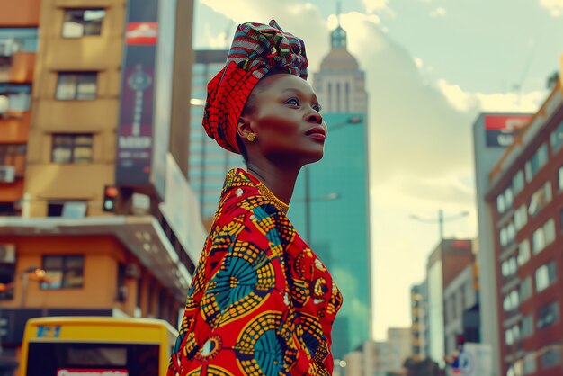 アフリカの女性のフォトリアリズムな肖像画