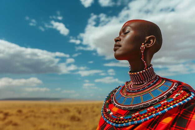 Photorealistic portrait of african woman