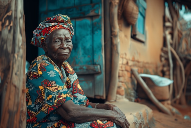 Foto gratuita ritratto fotorealistico di una donna africana