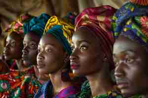 Foto gratuita ritratto fotorealistico di donne africane