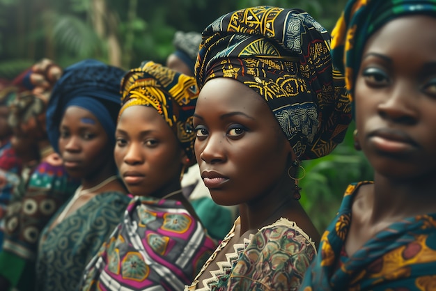 Foto gratuita ritratto fotorealistico di donne africane