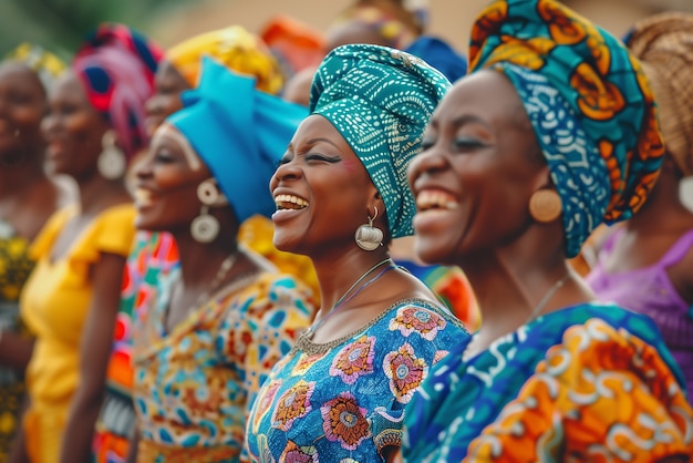 Foto gratuita ritratto fotorealistico di donne africane